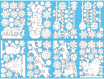 Produktbild von Fensterbilder Weihnachten 8 Blätter Fensteraufkleber Fenstersticker Fensterdeko Schneeflocken Fensterbilder für Türen,Schaufenster, Vitrinen, Glasfronten (B)