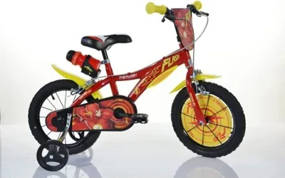 Produktbild von Dino Kinderfahrräder Jungen Flash 16 Zoll 27 cm Jungen Felgenbremse Rot/Gelb