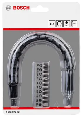 Image de Bosch Accessories 2608522377 Jeu d'embouts 11 pièces à fente, cruciforme Pozidriv, cruciforme Phillips, à six pans creux (TX), à six pans creux