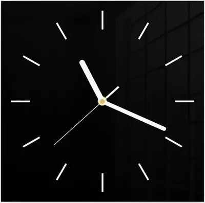 Produktbild von Wanduhr aus Glas mit Motiv Schwarzer Hintergrund- 30 x 30 cm - inkl. Aufhängesystem