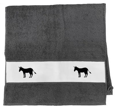 Produktbild von Huuraa Handtuch Esel Silhouette 50x100cm Graphite Baumwolle Handtuch Geschenkidee