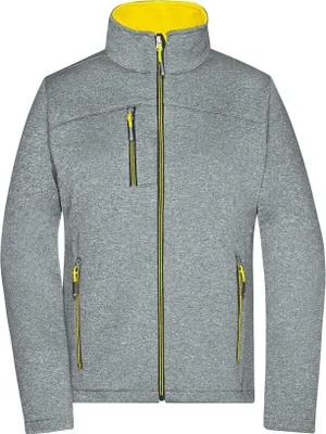 Produktbild von Softshelljacke in Melange-Optik dark-melange/yellow, Gr. XL