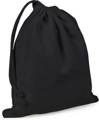 Produktbild von Unyqoos® Baumwollbeutel mit Zugband – 25er Set, schwarz, ca. 17 x 20 cm, 100% Baumwolle (140 g/m²),  100, Geschenk- & Adventskalender-Beutel