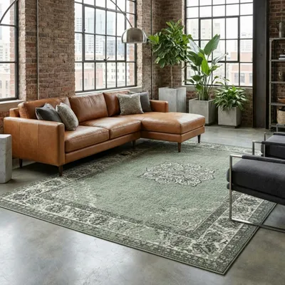 Produktbild von Volero - Teppich Vintage - Wonder Grün Schwarz - 280x380 cm - Wohnzimmer, Esszimmer, Schlafzimmer - Klassik, Orientalisch