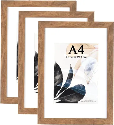 Zdjęcie produktu dla Ramka na zdjęcia A4 Drewno Kolor Pleksi Plakat Zestaw 3 21 x 30