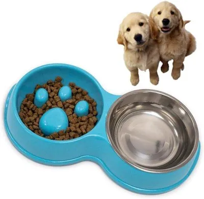 Produktbild von Famanu Futter- und Wassernapf für Hunde und Katzen - Interaktive langsame Futterstation