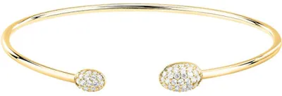 Image de Bracelet massif plaqué or avec pavé de zircons SAZB10