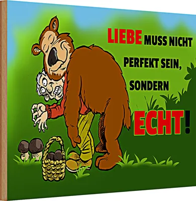Produktbild von Holzschild Spruch 30x20cm Liebe nicht perfekt sondern echt sein