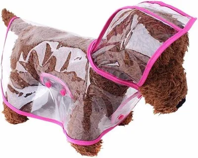 Image de Poncho imperméable pour chien, rose, taille M, léger