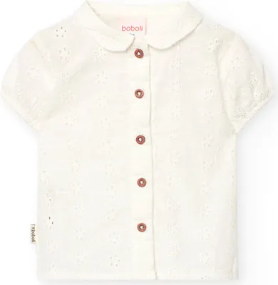 Produktbild von Boboli Batiste Embroidered Kurzarmhemd Beige 3 Years Junge Beige 3 Years