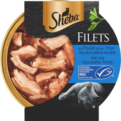Image de Filets de thon et poulet en sauce pour chat 60 g Sheba