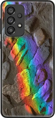 Produktbild von König Design Hülle kompatibel mit Samsung Galaxy A33 5G Kunststoff Soft Handyhülle - Handy Case Regenbogen Steine