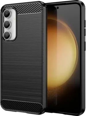 Produktbild von Conie Silikon Schutzhülle für Samsung Galaxy S23 FE Tasche Case Cover Bumper TPU Carbon Look Hülle in Schwarz