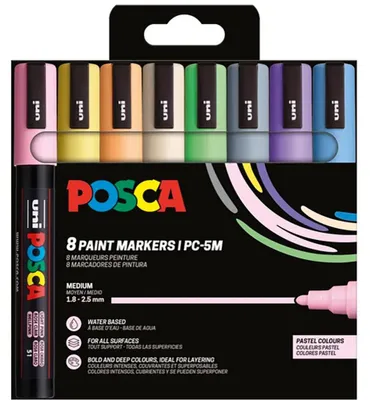 Obrázek produktu pro Posca 182556 POSCA Marker UNI PC-5M 8er Etui Pastell