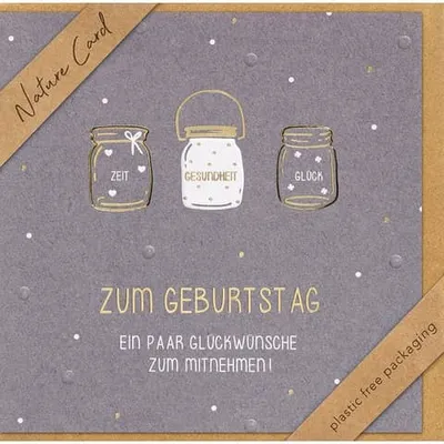 Produktbild von Geburtstag - Nature Cards - unverpackt - Glückwunschkarte im Format 15,5 x 15,5 cm mit Briefumschlag