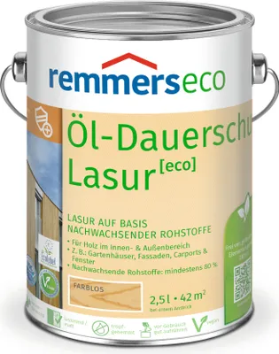 Obrázek produktu pro Remmers permanentní mořidlo na dřevo na olejové bázi [eco] bezbarvé, 2,5 litru, ekologické mořidlo na dřevo pro interiér i exteriér, ekologické, udržitelné, veganské, šetrné ke včelám