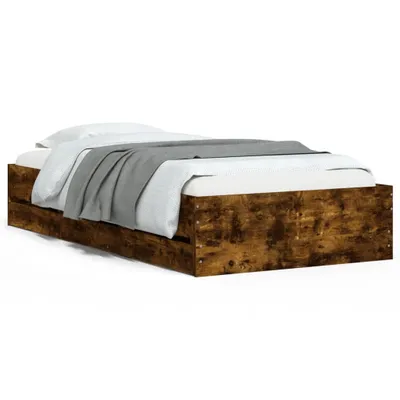 Produktbild von vidaXL Bettgestell mit Schubladen Räuchereiche 75x190 cm Holzwerkstoff