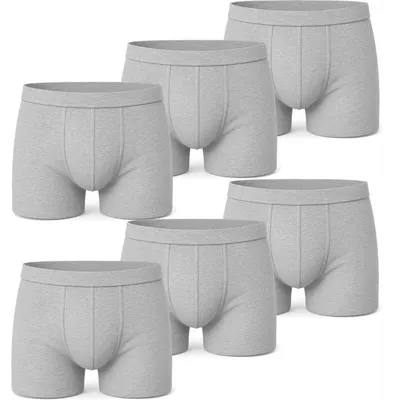 Produktbild von Herren Boxer Shorts Set – Baumwolle,  Grau-Meliert XL 6