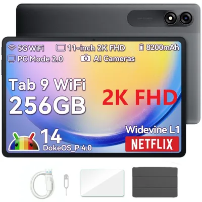 Produktbild von Blackview Tab9WiFi Android 14 Tablet FHD+ 11 Zoll großes display, 18GB+256GB(2TB) Octa-Core T606 Widevine L1 Gaming Tablet 13MP+5MP,8200mAh,AI-Kamera