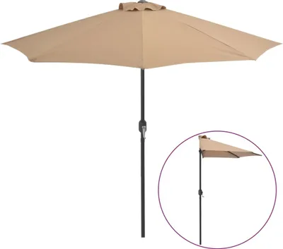 Image de vidaXL Parasol de balcon avec mât en aluminium Taupe 270×135 cm semi-circulaire