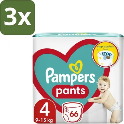 Immagine prodotto di Pampers – Pannolini – Taglia 4 – 66 pannolini - Confezione risparmio - 3 pezzi