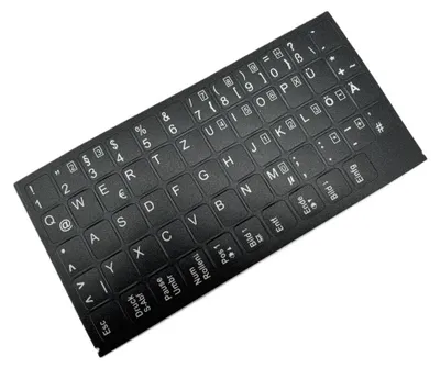 Image de Autocollants clavier allemands - noir MAT 58 touches 1,1 cm x 1,3 cm autocollant compatible avec HP Pavilion