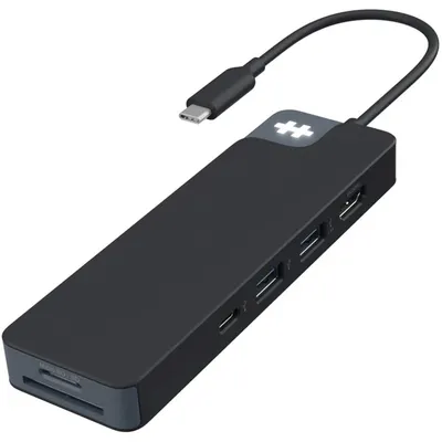 Obrázek produktu pro HYPER HD4102BKGL, USB 3.2 Gen 1 (3.1 Gen 1) Type-C, 3.5mm, HDMI, USB 3.2 Gen 1 (3.1 Gen 1) Type-A, USB 3.2 Gen 1 (3.1 Gen 1) Type-C, MicroSD (TransFlash), SD, 5000 Mbit/s, 3840 x 2160 px, Černá