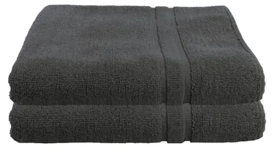 Produktbild von 2 er Set Julie Julsen® Premium Handtücher Doppel Rahmen 900gm2 Julie Julsen Handtuch Farbe:Anthrazit,Julie Julsen 900gm2 Grösse:60 x 100 cm