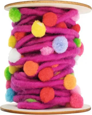 Produktbild von Filzkordel mit Pompons flieder 5 m