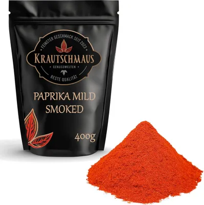 Produktbild von 400g Paprikapulver geräuchert von Krautschmaus, schonend getrocknet, voller Geschmack