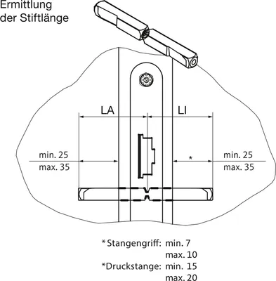 Immagine prodotto di Perno maniglia BKS spaccato B 78430, LI 65/LA 65, VK 9 mm, acciaio zincato
