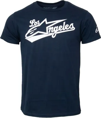 Produktbild von Alpinestars T-Shirt Los Angeles, Offizieller Fanartikel, Blaues Shirt mit LA-Schriftzug, 100% Baumwolle