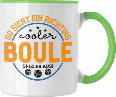 Produktbild von Trendation - Boule Tasse "So Sieht Ein Richtig Cooler Boule Spieler Aus" Tasse - Geschenk für Boule-Fans mit Spruch (Grün)