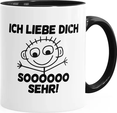 Produktbild von Kaffee-Tasse Ich liebe dich sooooo sehr glänzend MoonWorks® Junge schwarz unisize