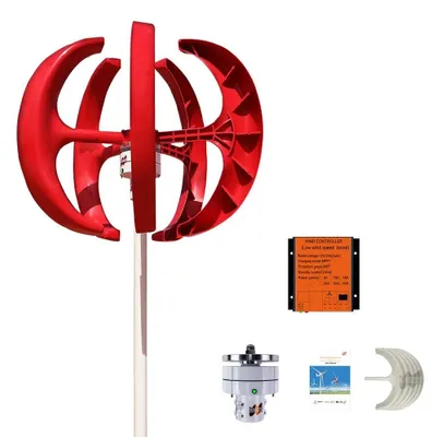 Obrázek produktu pro Větrná turbína - Větrná elektrárna - Generátor větrné energie - Větrná energie - Vertikální osa - 400W - 12V