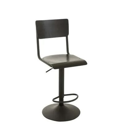 Produktbild von 2er Set Barhocker aus Holz und Metall in Braun oder Schwarz – Schwarz