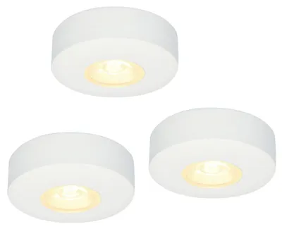 Image de HOFTRONIC - Spot en saillie LED 3W 2700K IP44 Blanc dimmable lot de 3