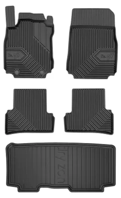 Productafbeelding van Rubberen automatten + kofferbakmat voor Renault Modus 2004-2012 (MPV) – 5-delig, zwart, op maat – Wielganizator