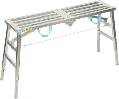 Produktbild von Arbeitsplattform Faltbare ArbeitsbüHne Verzinkte Aluminiumlegierung Verstellbares GerüSt 200 Kg TragfäHig Rostfrei rutschfest ArbeitsbüHne Multifunktionale GerüStleiter 120x30x90cm