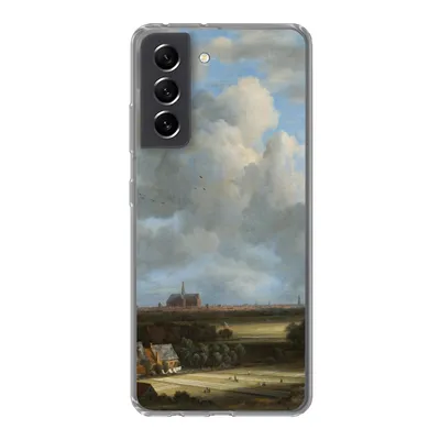 Produktbild von MuchoWow® Handyhülle Schutzhülle Hülle für Samsung Galaxy S21 FE Ansicht von Haarlem mit Tribüne - Gemälde von Jacob van Ruisdael Silikon Softcase Handy Hülle - Mobiltelefonhülle