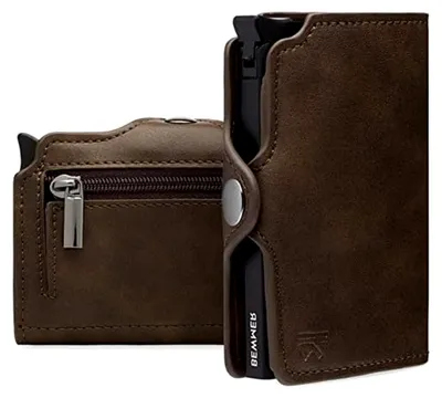 Produktbild von Premium-Kreditkartenetui | Schlanke Brieftasche für Damen und Herren mit RFID-Schutz gegen Klonen | Kartenetui und Geld mit Geldbörse