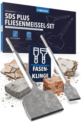 Produktbild von SDS Plus Fliesenmeißel Set 2-tlg. – 280×100 mm extra breit & 250×40 mm