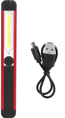 Produktbild von Tragbare, hochhelle LED-COB-Taschenlampe mit magnetischer Taschenlampe für den Außenbereich, wiederaufladbar über USB, weißes rotes Licht (weißes Licht, rotes Licht)