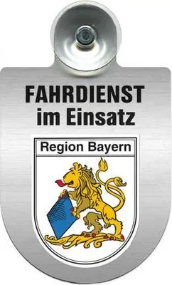 Produktbild von Einsatzschild Windschutzscheibe incl. Saugnapf - Fahrdienst im Einsatz - 309458 - incl. Regionen nach Wahl Color - Region Bayern