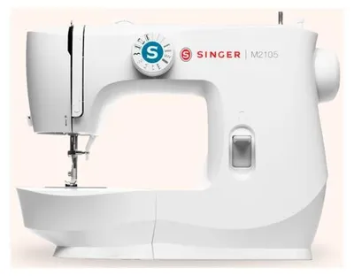 Zdjęcie produktu dla SINGER M2105, Biały, Półautomatyczna maszyna do szycia, Szycie, Czterostopniowy, Dźwignia, obrotowy, Prąd elektryczny