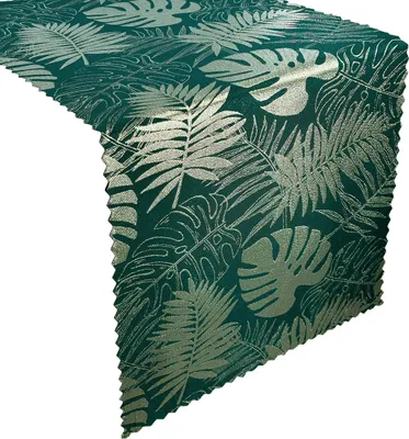 Produktbild von Zweiseitige Fleckenresistente Tischtuchläufer Grün Golden 2771 40x160 cm