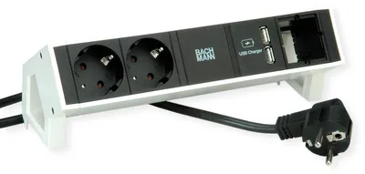 Produktbild von BACHMANN DESK2 2x Schutzkontakt 1x USB Charger 1x CM