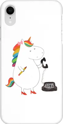 Produktbild von Mr. & Mrs. Panda Iphone XR Handyhülle Einhorn Sekretärin - Weiß - Geschenk, Einhörner, Unicorn, Handy Case, Büro, Bürohilfe, Premium Kunststoff
