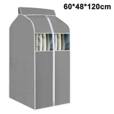 Produktbild von Kleiderbeutel mit Sichtfenster, Garderobenbeutel aus Vliesstoff mit Klettverschluss und Reißverschluss, Staubschutz für Anzug Mantel Kleid