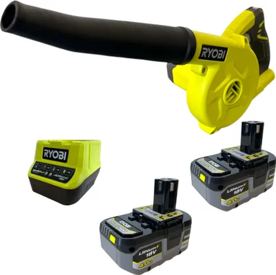 Zdjęcie produktu dla Dmuchawa akumulatorowa RYOBI R18TB 18 V 200 km/h + 2x akumulator 4,0 Ah + ładowarka